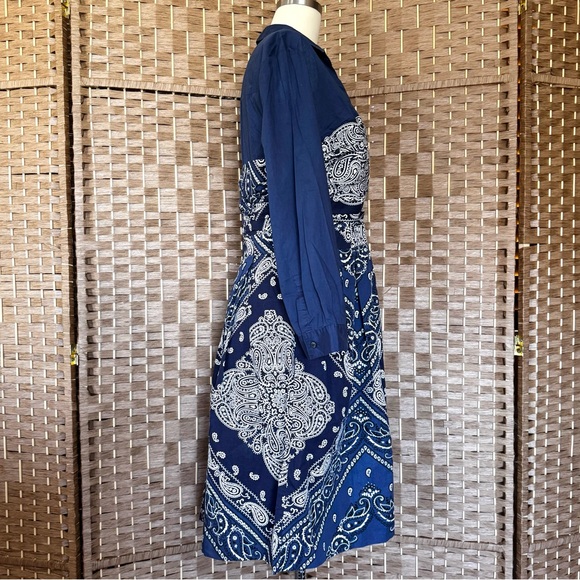 Anthro Holding Horses blue & white bandana dress 14 - Picture 7 of 15